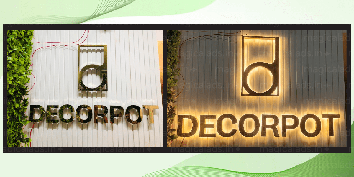 brass letter signage