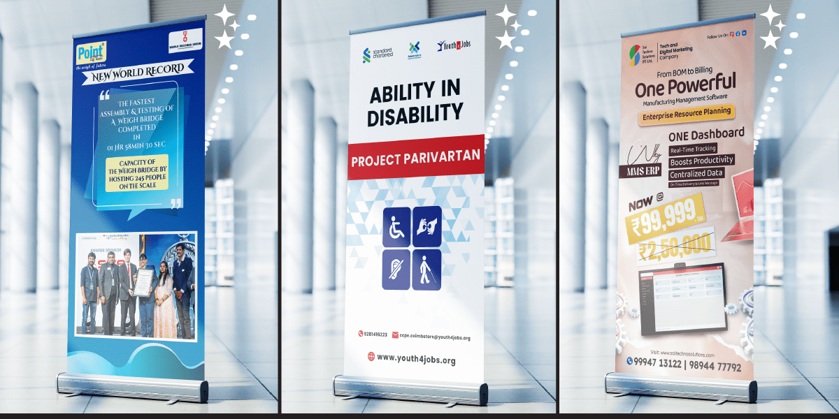 Roll-up standee manufacturer in Coimbatore