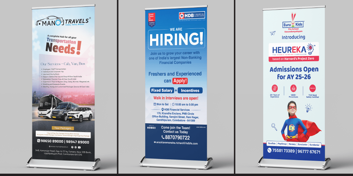 Luxury roll-up standee for events in Coimbatore