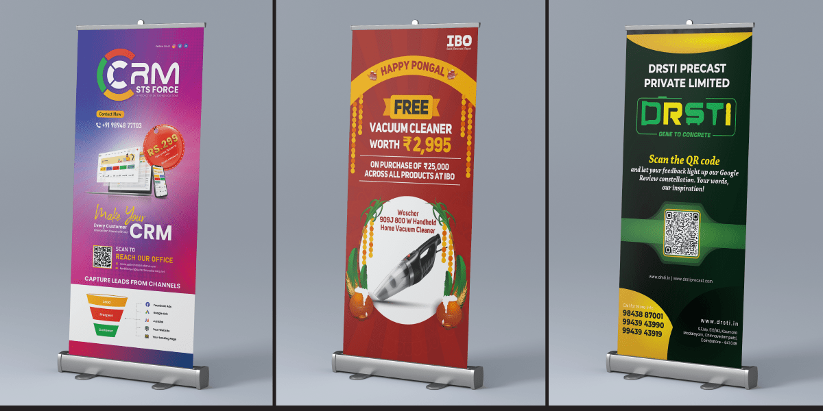 Roll-up standee manufacturer and supplier in Tamil Nadu