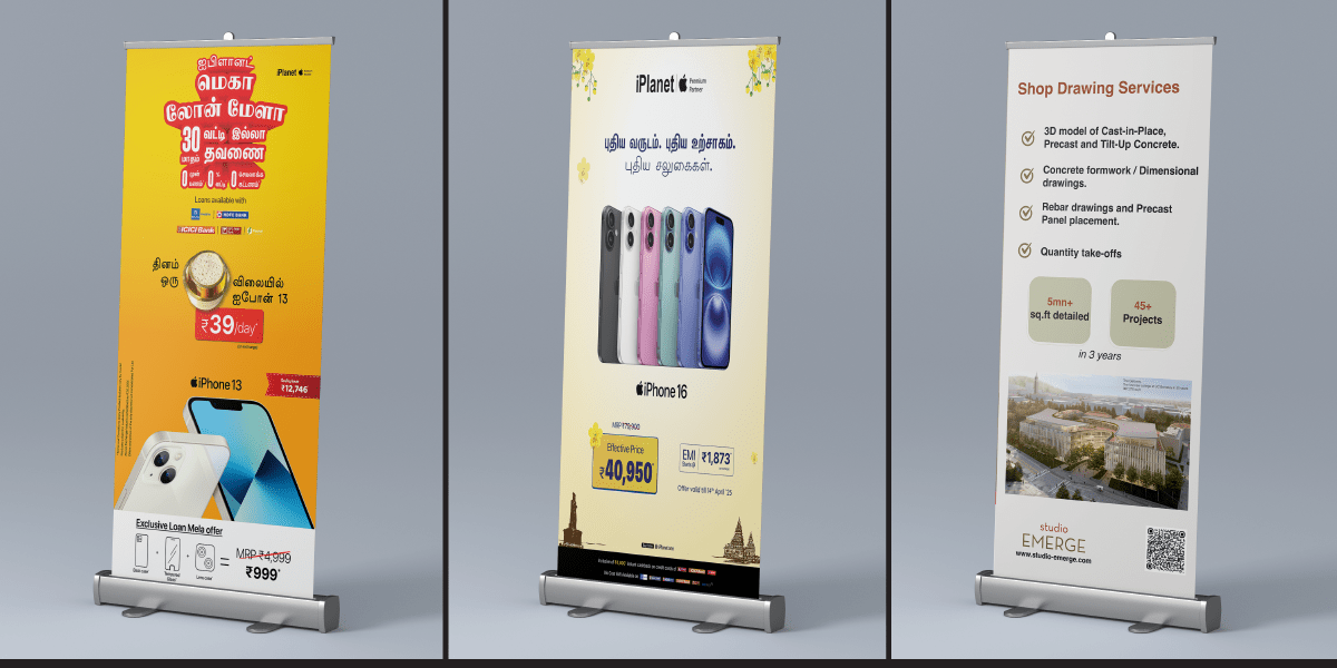 Roll-up standee skin change and replacement in Coimbatore