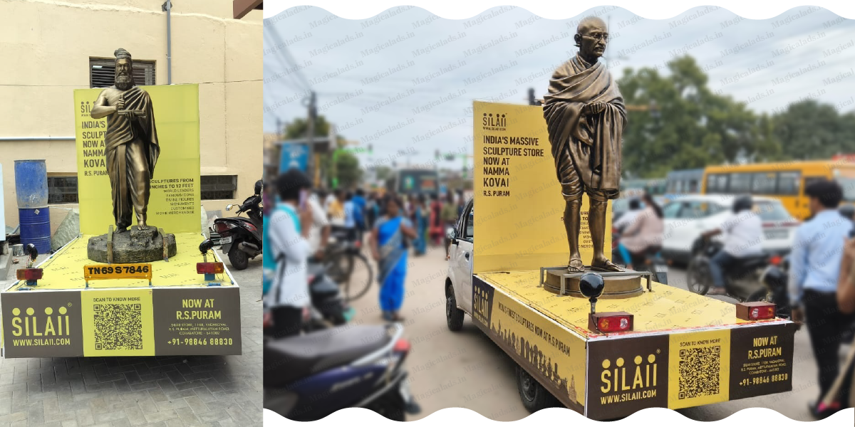 product show with mobile van branding ads coimbatore